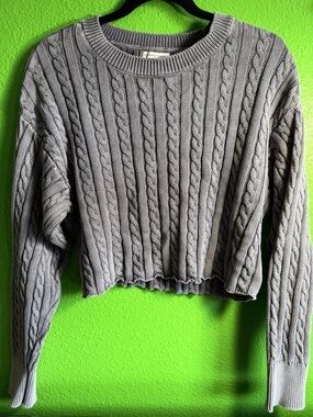 Sincerely Jules Cropped Cable Knit Sweater, Size XL
